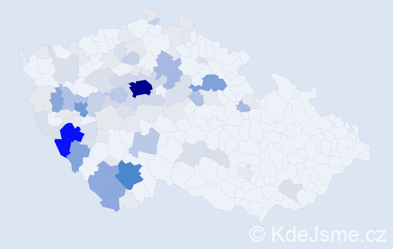 Příjmení: 'Kalistová', počet výskytů 296 v celé ČR
