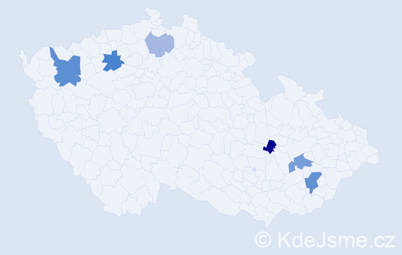 Příjmení: 'Rózsová', počet výskytů 12 v celé ČR