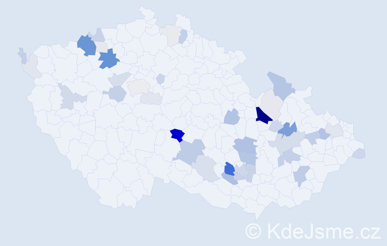 Příjmení: 'Kolčavová', počet výskytů 149 v celé ČR