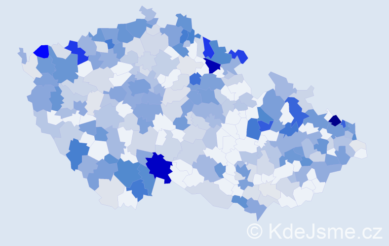 Příjmení: 'Schmidt', počet výskytů 1105 v celé ČR