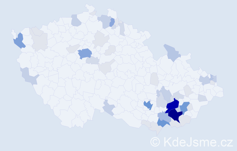 Příjmení: 'Churá', počet výskytů 190 v celé ČR