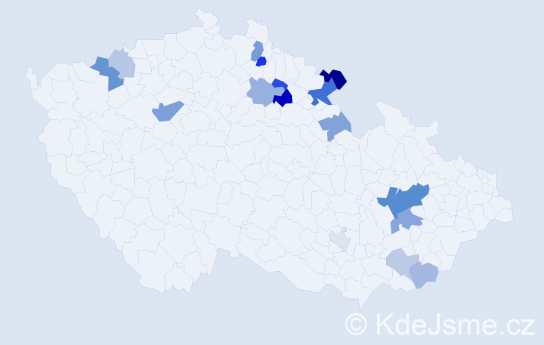 Příjmení: 'Teimerová', počet výskytů 31 v celé ČR