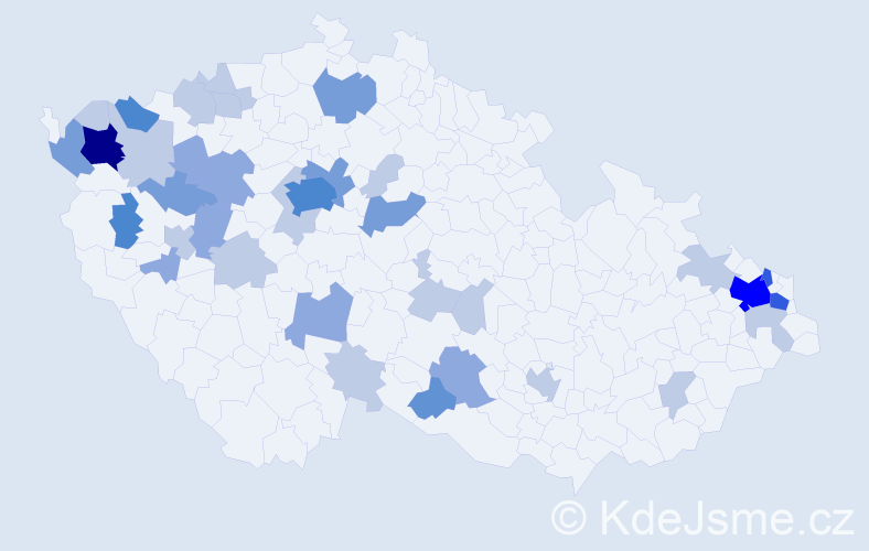 Příjmení: 'Stark', počet výskytů 93 v celé ČR