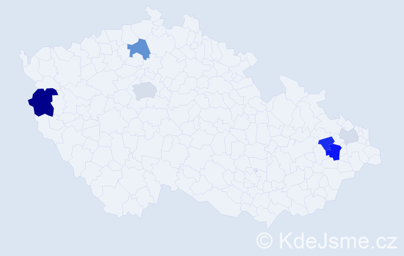 Příjmení: 'Ladňáková', počet výskytů 13 v celé ČR