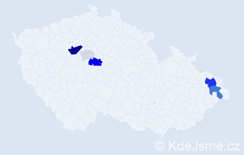Příjmení: 'Halakucová', počet výskytů 8 v celé ČR