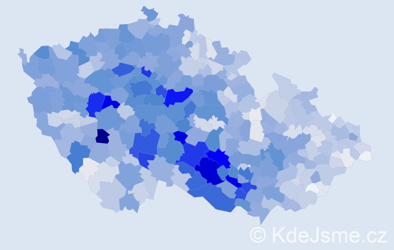 Příjmení: 'Kratochvíl', počet výskytů 7017 v celé ČR