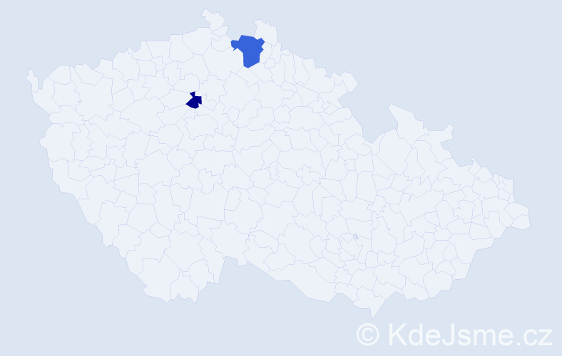 Příjmení: 'Vodila', počet výskytů 3 v celé ČR
