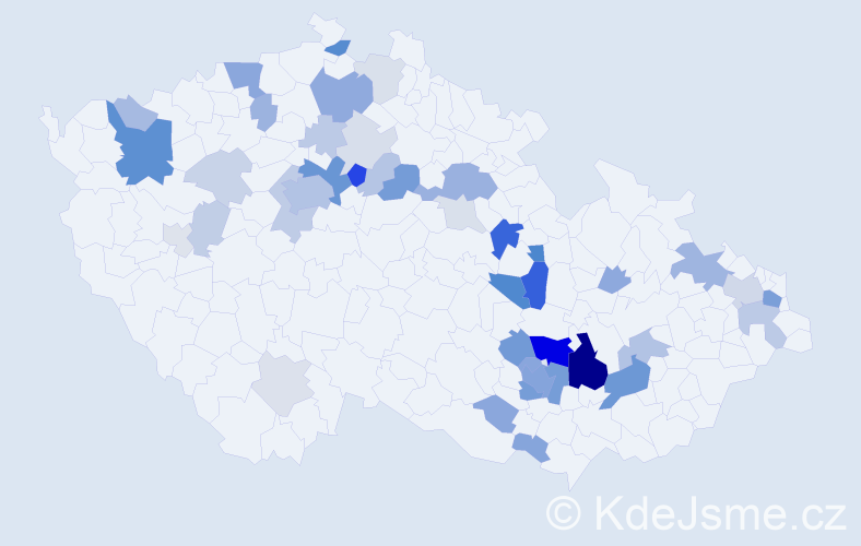 Příjmení: 'Pásek', počet výskytů 137 v celé ČR