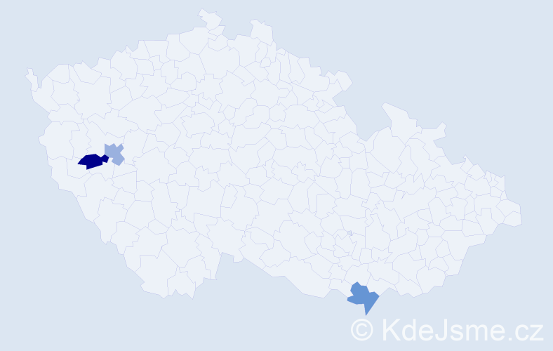 Příjmení: 'Ajdari', počet výskytů 6 v celé ČR