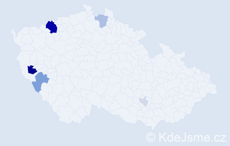 Příjmení: 'Thumsová', počet výskytů 9 v celé ČR