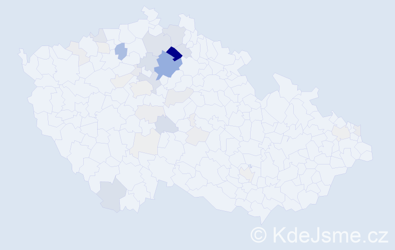 Příjmení: 'Kuntoš', počet výskytů 108 v celé ČR