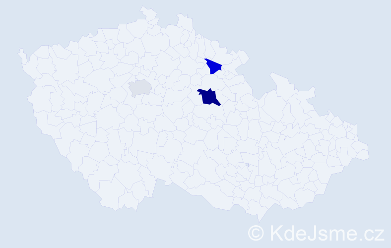 Příjmení: 'Pojdová', počet výskytů 6 v celé ČR