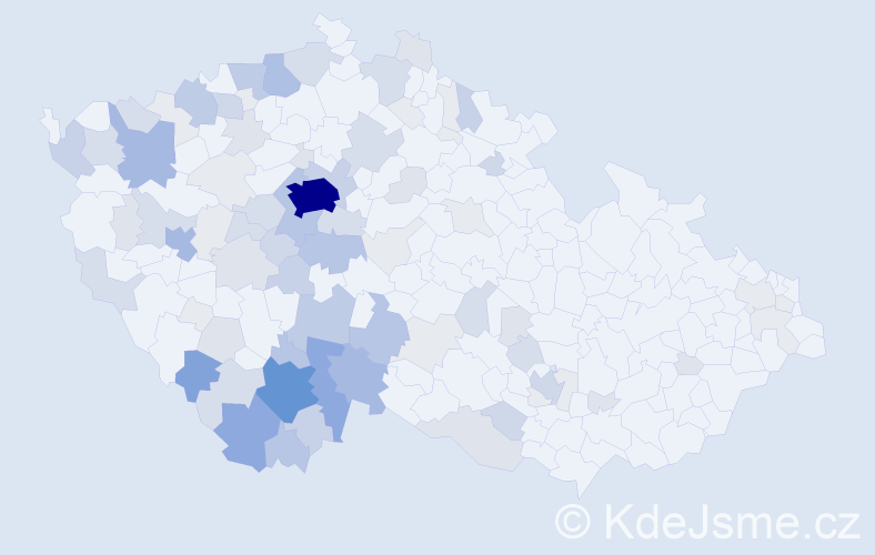 Příjmení: 'Kukačka', počet výskytů 343 v celé ČR