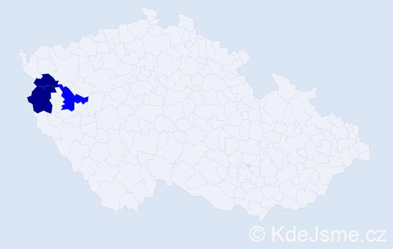 Příjmení: 'Zváč', počet výskytů 5 v celé ČR