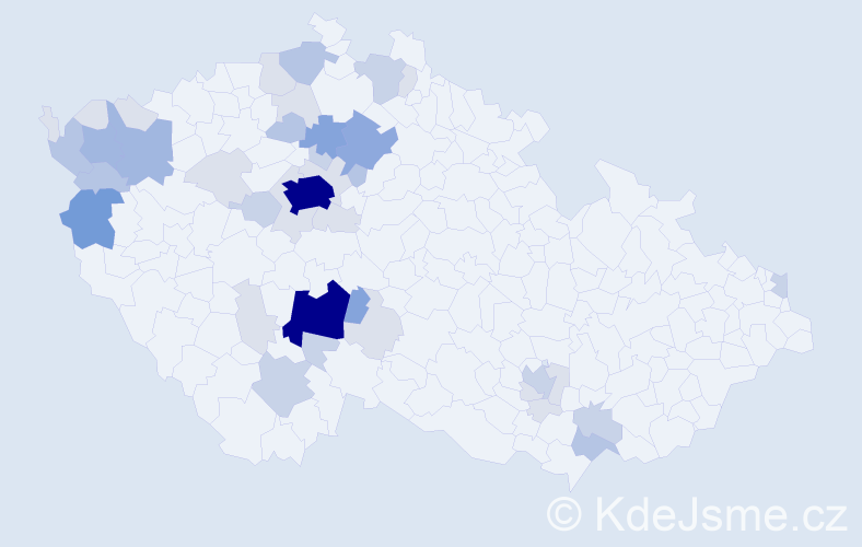 Příjmení: 'Kostroun', počet výskytů 131 v celé ČR