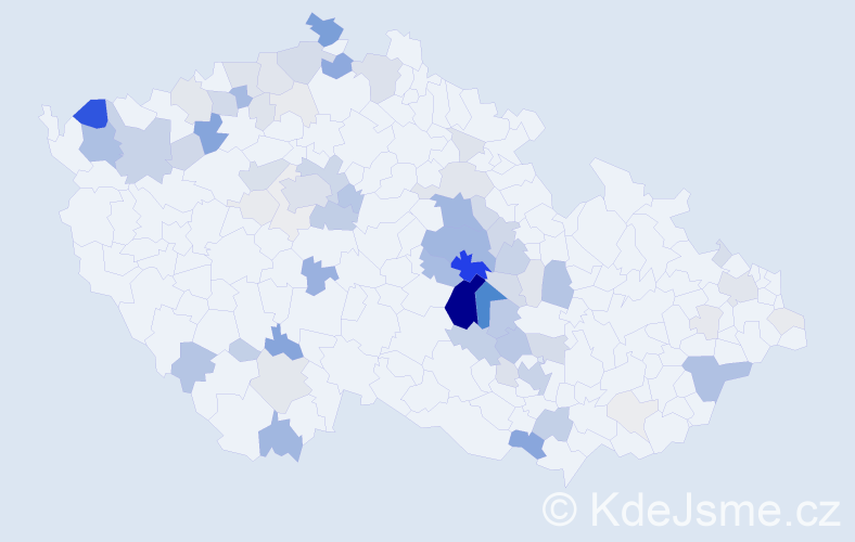 Příjmení: 'Řádek', počet výskytů 285 v celé ČR