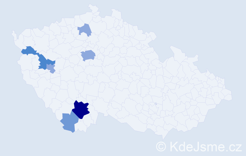 Příjmení: 'Kutta', počet výskytů 17 v celé ČR