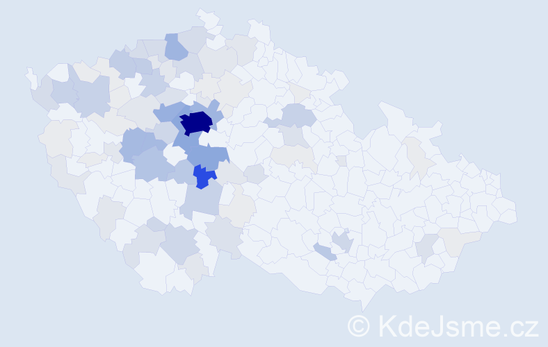 Příjmení: 'Budil', počet výskytů 373 v celé ČR