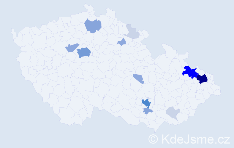 Příjmení: 'Čerbáková', počet výskytů 47 v celé ČR