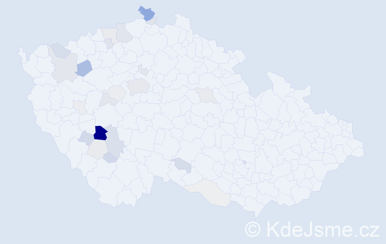 Příjmení: 'Vohryzková', počet výskytů 76 v celé ČR