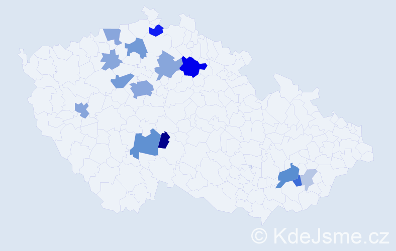 Příjmení: 'Holer', počet výskytů 44 v celé ČR