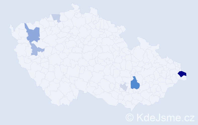 Příjmení: 'Rajčáni', počet výskytů 16 v celé ČR