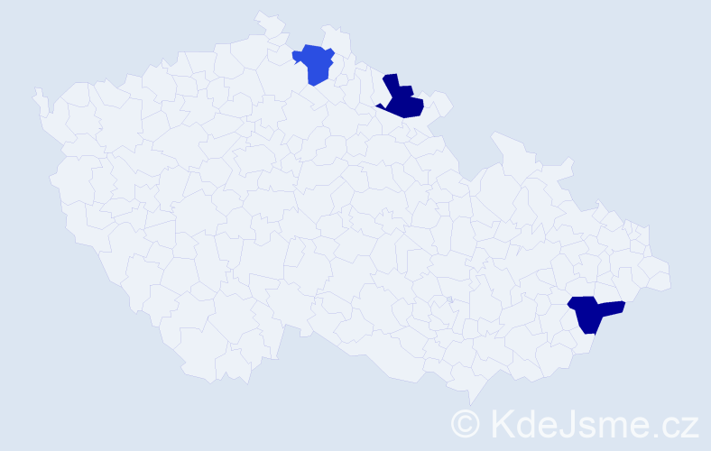Příjmení: 'Molejová', počet výskytů 3 v celé ČR