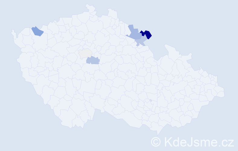 Příjmení: 'Keresteši', počet výskytů 15 v celé ČR