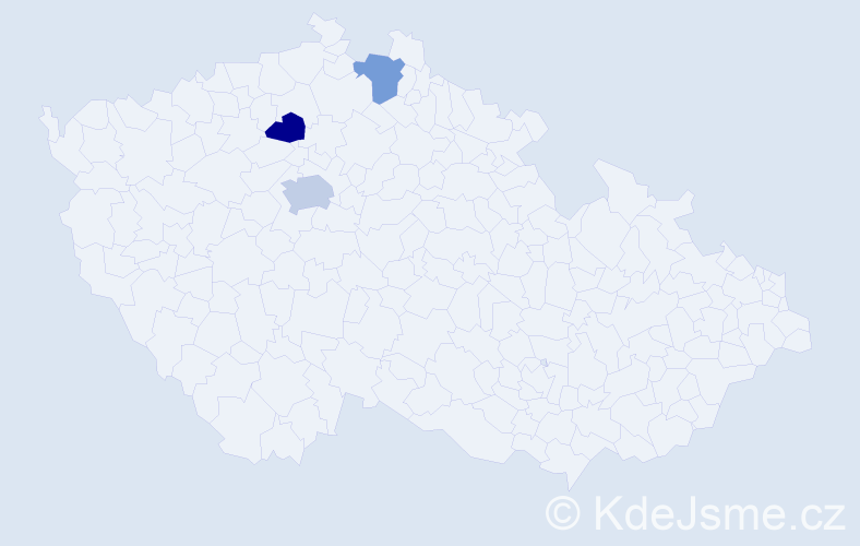 Příjmení: 'Kozakevych', počet výskytů 4 v celé ČR