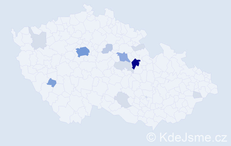 Příjmení: 'Bartheldy', počet výskytů 40 v celé ČR