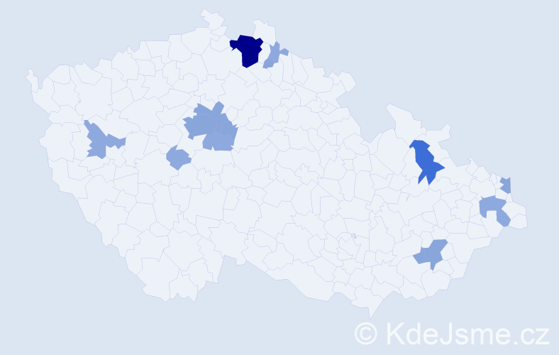 Příjmení: 'Tejnská', počet výskytů 33 v celé ČR