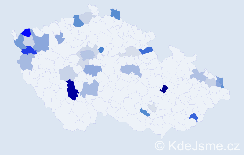 Příjmení: 'Bernáth', počet výskytů 86 v celé ČR