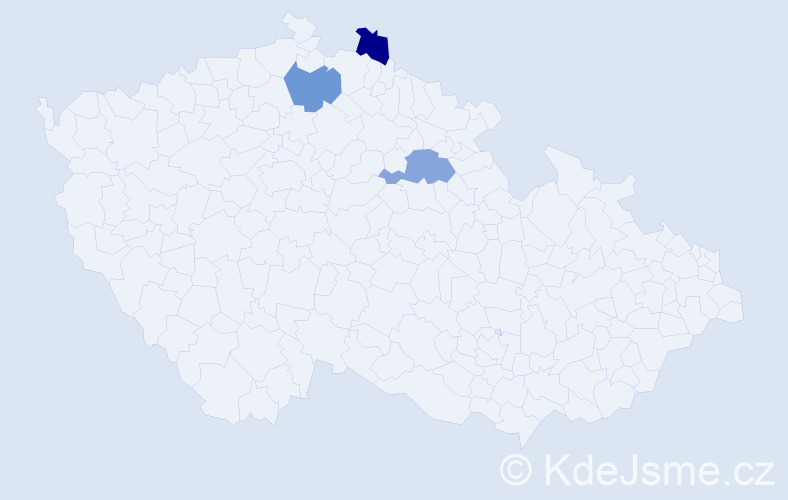 Příjmení: 'Tvrzká', počet výskytů 3 v celé ČR