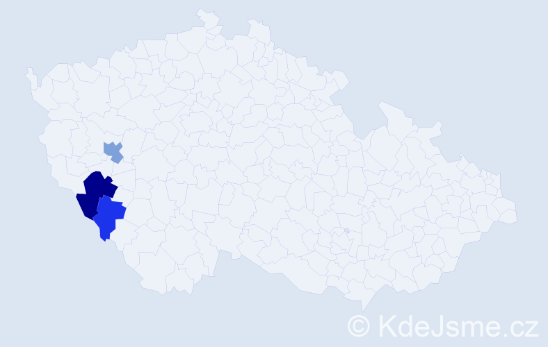 Příjmení: 'Pericat', počet výskytů 6 v celé ČR