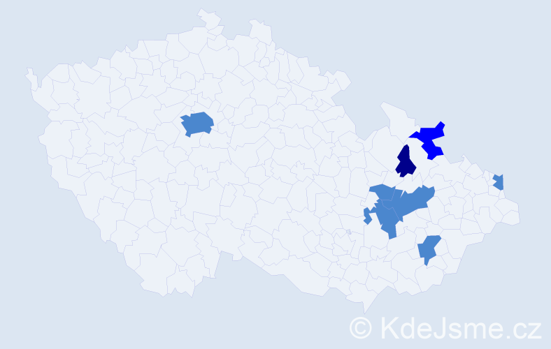 Příjmení: 'Magdziak', počet výskytů 11 v celé ČR