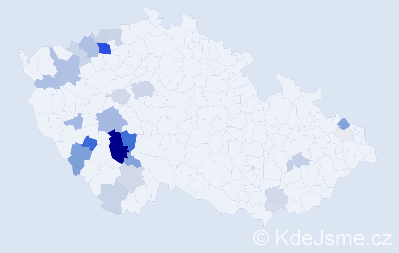 Příjmení: 'Valvoda', počet výskytů 77 v celé ČR