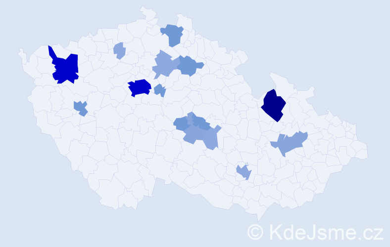 Příjmení: 'Glanc', počet výskytů 51 v celé ČR