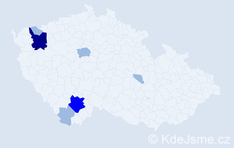 Příjmení: 'Kasparidesová', počet výskytů 11 v celé ČR