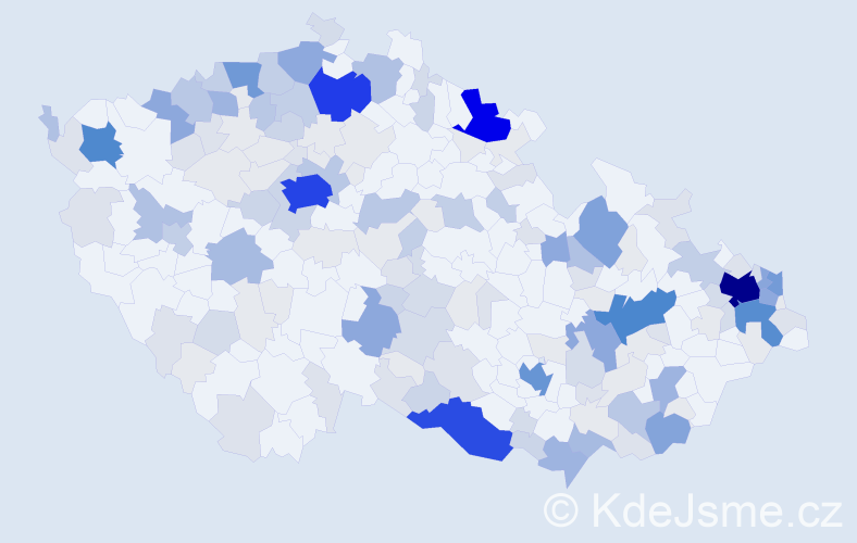 Příjmení: 'Herák', počet výskytů 708 v celé ČR