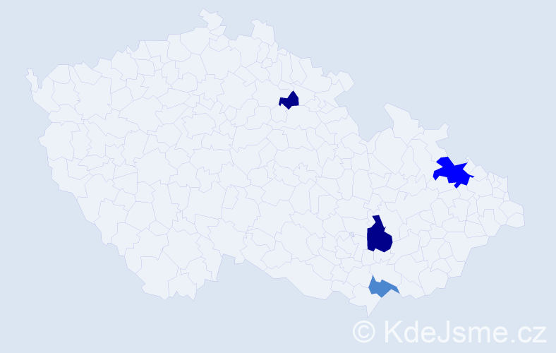 Příjmení: 'Tvrďoch', počet výskytů 9 v celé ČR