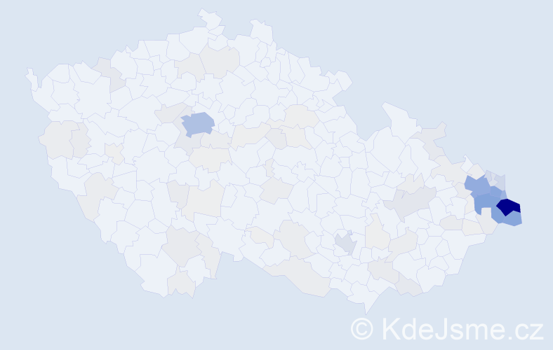 Příjmení: 'Kaleta', počet výskytů 540 v celé ČR