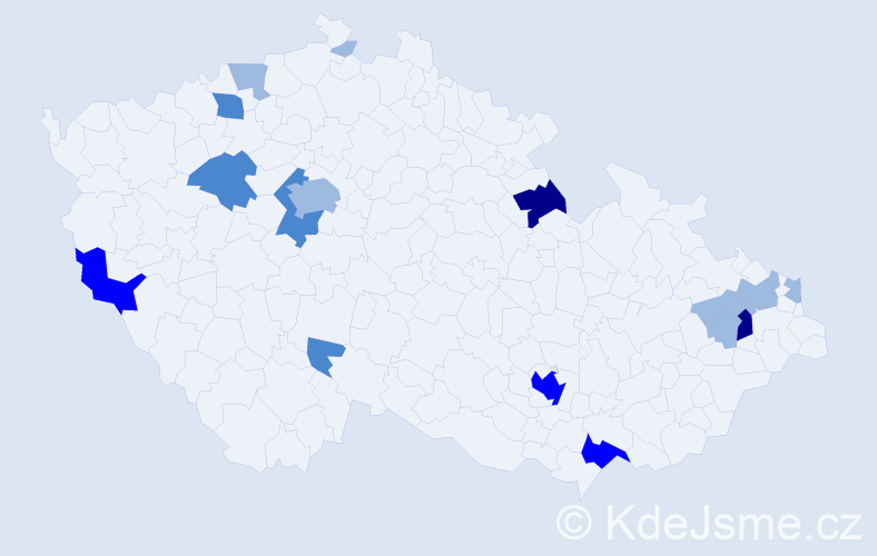 Příjmení: 'Stančeková', počet výskytů 34 v celé ČR