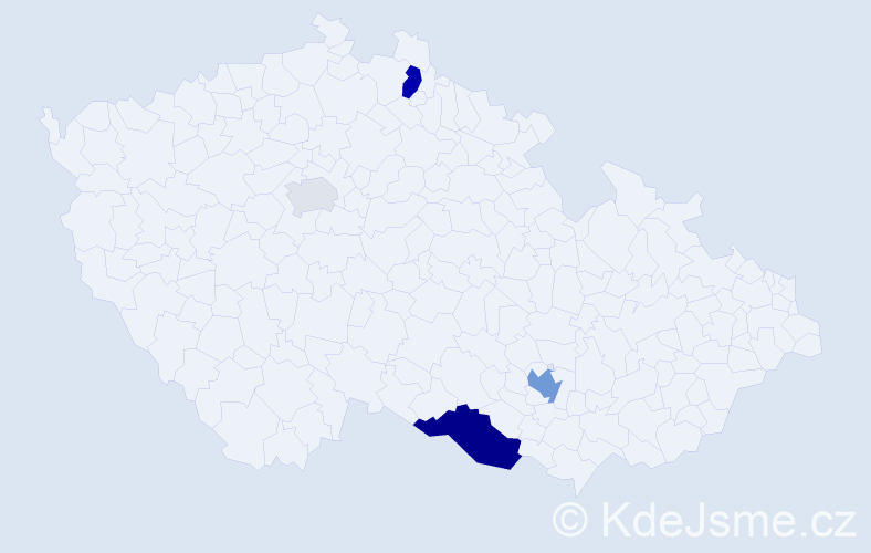 Příjmení: 'Mačinec', počet výskytů 9 v celé ČR