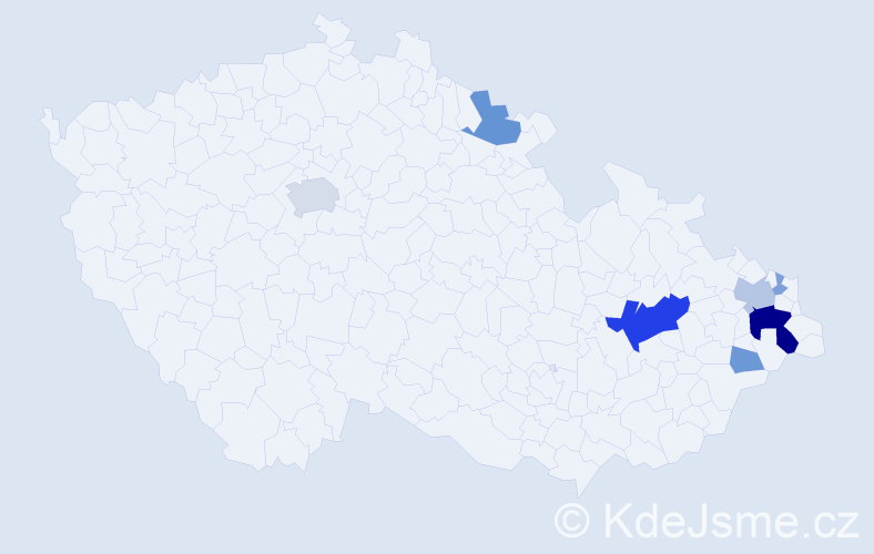 Příjmení: 'Kawecki', počet výskytů 22 v celé ČR