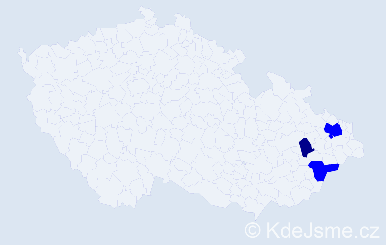 Příjmení: 'Kababik', počet výskytů 7 v celé ČR