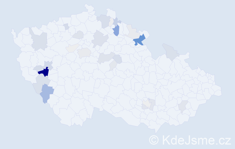 Příjmení: 'Regner', počet výskytů 176 v celé ČR