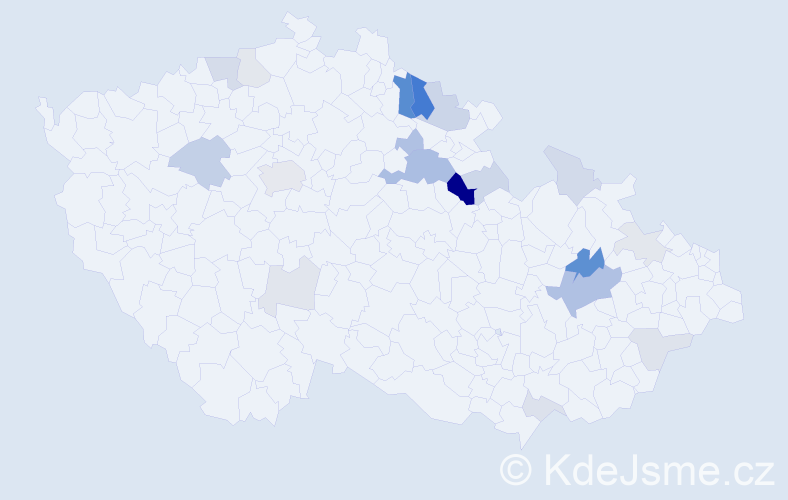 Příjmení: 'Prošvic', počet výskytů 56 v celé ČR