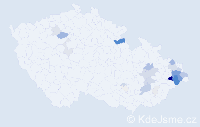 Příjmení: 'Mazoch', počet výskytů 82 v celé ČR