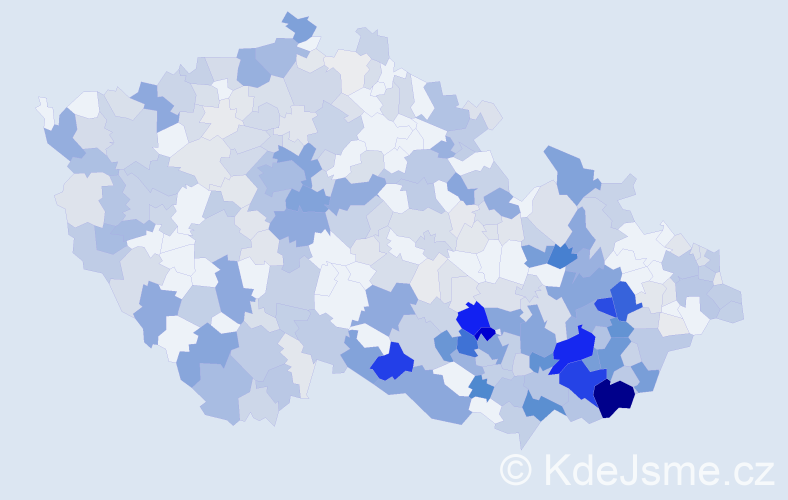 Příjmení: 'Králík', počet výskytů 1678 v celé ČR