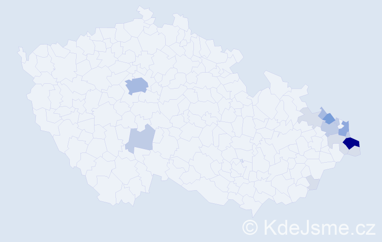 Příjmení: 'Bielanová', počet výskytů 52 v celé ČR
